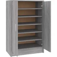 vidaXL Meuble à chaussures Sonoma gris 60x35x92 cm Bois d'ingénierie