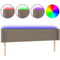 vidaXL Tête de lit LED Taupe 183x16x78/88 cm Tissu