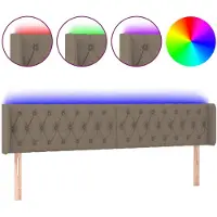 vidaXL Tête de lit LED Taupe 183x16x78/88 cm Tissu