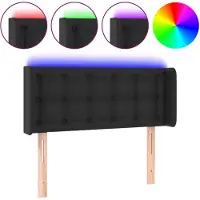 vidaXL Tête de lit LED noire 93x16x78/88 cm similicuir