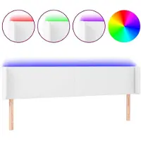 vidaXL Tête de lit LED blanc 183x16x78/88 cm similicuir