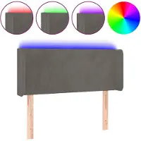 vidaXL Tête de lit à LED Gris foncé 83x16x78/88 cm Velours