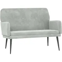 vidaXL Banc Gris clair 108x79x79 cm Velours