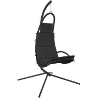 vidaXL Chaise de jardin suspendue avec coussin Gris foncé Tissu Oxford et acier