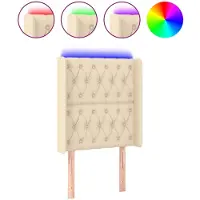 vidaXL Tête de lit LED Crème 83x16x118/128 cm Tissu