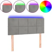 vidaXL Tête de lit LED gris clair 100x5x78/88 cm velours