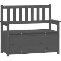vidaXL Banc Gris 112,5x51,5x96,5 cm Bois de pin massif
