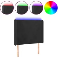 vidaXL Tête de lit LED noir 93x16x118/128 cm velours