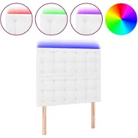 vidaXL Tête de lit LED blanc 100x5x118/128 cm similicuir