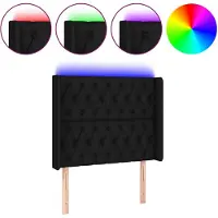 vidaXL Tête de lit LED noir 93x16x118/128 cm Tissu