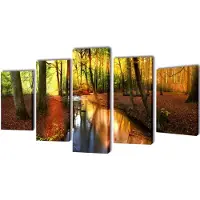 vidaXL Set de toiles murales imprimées Forêt 200 x 100 cm
