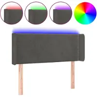 vidaXL Tête de lit LED gris foncé 103x16x78/88 cm velours