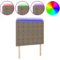 vidaXL Tête de lit LED Taupe 80x5x118/128 cm Tissu