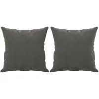 vidaXL Coussins décoratifs lot de 2 Gris foncé 40x40 cm Velours