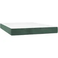 vidaXL Matelas à ressorts ensachés Vert foncé 140x190x20 cm Velours