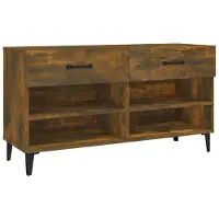 vidaXL Meuble à chaussures Chêne fumé 102x35x55 cm Bois d'ingénierie