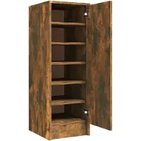 vidaXL Meuble à chaussures Chêne fumé 32x35x92 cm Bois d'ingénierie
