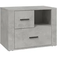 vidaXL Table de chevet Gris béton 60x36x45 cm Bois d'ingénierie