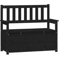 vidaXL Banc Noir 112,5x51,5x96,5 cm Bois de pin massif