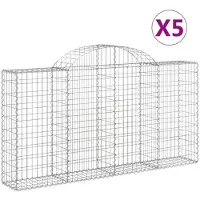 vidaXL Gabions 5 pcs voûtés 200x30x100/120 cm en fer