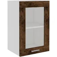 vidaXL Vitrine suspendue "Lyon" Chêne fumé 40 x 31 x 60 cm Bois d'ingénierie