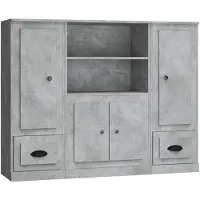 vidaXL Highboards 3 pcs. Gris béton Bois composite
