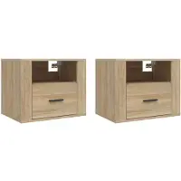 vidaXL Tables de chevet murales 2 pcs Chêne sonoma 50x36x40 cm