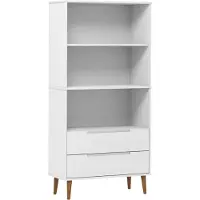 vidaXL Bibliothèque MOLDE Blanc 85x35x170,5 cm Bois massif de pin
