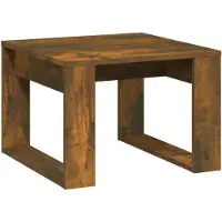 vidaXL Table d'appoint chêne fumé 50x50x35 cm bois composite