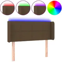 vidaXL Tête de lit LED brun foncé 83x16x78/88 cm Tissu