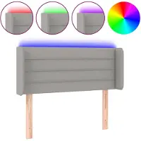 vidaXL Tête de lit LED gris clair 103x16x78/88 cm Tissu