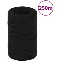 vidaXL Corde de travail Noir 2 mm 250 m Polyester