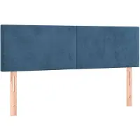 vidaXL Têtes de lit 2 pcs. Bleu foncé 72x5x78/88 cm velours