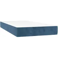 vidaXL Matelas à ressorts ensachés bleu foncé 80x200x20 cm velours