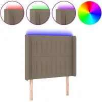 vidaXL Tête de lit LED Taupe 93x16x118/128 cm Tissu
