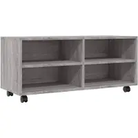 vidaXL Armoire TV à roulettes Gris Sonoma 90x35x35 cm Bois composite