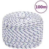 vidaXL Corde de bateau Blanc 10 mm 100 m Polypropylène