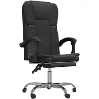 vidaXL Chaise de bureau avec fonction chaise longue noir similicuir