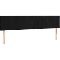 vidaXL Têtes de lit 2 pcs. noir 90x5x78/88 cm velours