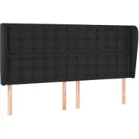 vidaXL Tête de lit avec oreilles Noir 183x23x118/128 cm Similicuir