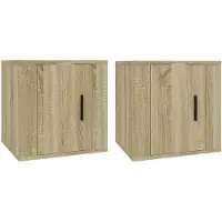 vidaXL Armoires murales TV 2 pièces chêne Sonoma 40x34,5x40 cm