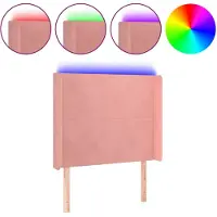 vidaXL Tête de lit LED rose 103x16x118/128 cm velours
