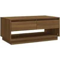 vidaXL Table basse marron imitation chêne 102,5x55x44 cm Matériau dérivé du bois