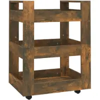 vidaXL Chariot de cuisine chêne fumé 60x45x80 cm bois composite