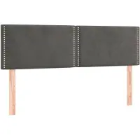 vidaXL Têtes de lit 2 pcs. Gris foncé 72x5x78/88 cm velours