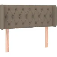 vidaXL Tête de lit avec oreilles Taupe 93x16x78/88 cm Tissu