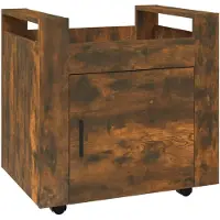 vidaXL Chariot de bureau Chêne fumé 60x45x60 cm Bois d'ingénierie
