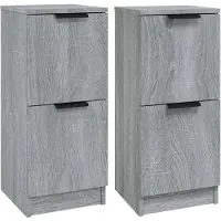 vidaXL Sideboards 2 pcs. Gris Sonoma 30x30x70 cm Bois composite