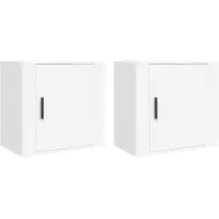 vidaXL Tables de chevet murales 2 pcs Blanc 50x30x47 cm