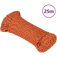 vidaXL Corde de bateau Orange 5 mm 25 m Polypropylène